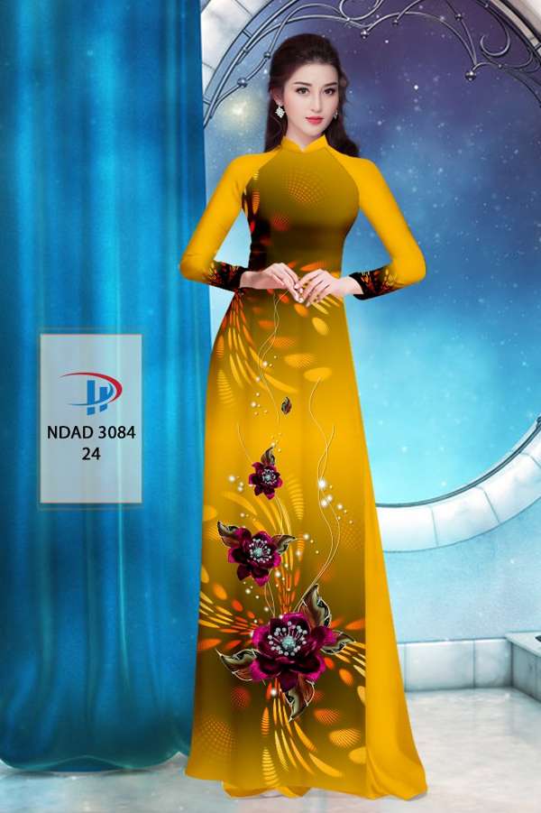 Vải Áo Dài Hoa In 3D AD NDAD3084 64